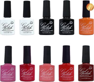 Kit 10 Esmaltes Polish Gel - Chic & Fun - 10x7,5ml - Unhas Uv Led
