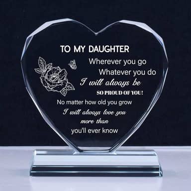 Presentes de filha, presente de aniversário de filha, lembrança de cristal k9 para minha filha, presente de mãe, ideias de presente para filha para aniversário, ação de graças, Natal