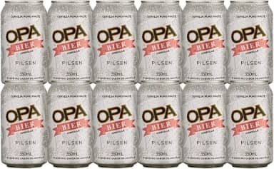 Pack 12 unidades Cerveja Puro Malte Pilsen teor 4,6% 350ml Opa Bier