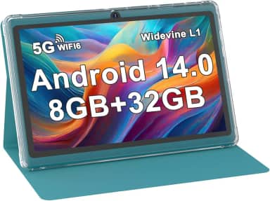 ZZB Tablet de 7 polegadas, Android 14, 8 GB de RAM (4 GB expansível), tablets ROM de 32 GB, suporta 1 TB MicroSD, Widevine L1, câmera dupla, tablet 5G WiFi-6 Android com capa, tablets de 7 polegadas +