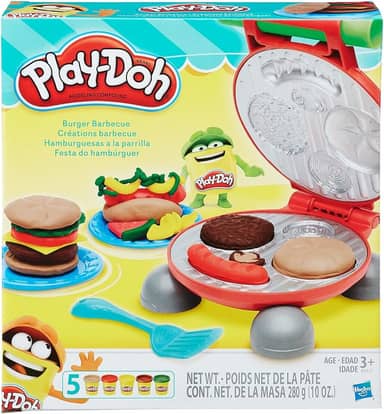 Play-Doh, Massinha de Modelar Infantil, Festa do Hambúrguer - Conjunto de Brinquedo com Acessórios e 2 Potes - A partir de 3 Anos