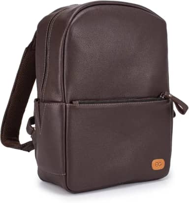 Mochila Bolsa Couro Legítimo Bovino Reforçada Ello Griff (marrom escuro)