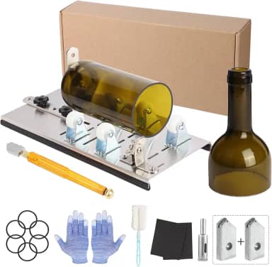 Cortador de garrafa de vidro, kit de ferramentas de cortador de vidro para garrafas redondas, cortador de garrafas, máquina DIY para cortar vinho, cerveja, uísque, champanhe e refrigerante
