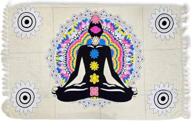 Canga de Praia Retangular Poliéster Chakras e Mandalas