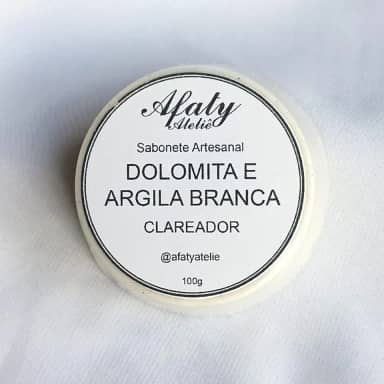 1 Sabonete de Dolomita e Argila Branca 100g – Clareador, Pele de Porcelana | Afaty