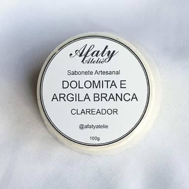 1 Sabonete de Dolomita e Argila Branca 100g – Clareador, Pele de Porcelana | Afaty