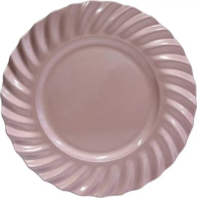 Tuut Linha Decoração Sousplat Redondo Borda Decorada Wave Rosê Gold 33Cm