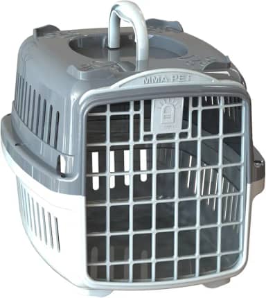 Caixa de Transporte Pet Gatos e Cães Pequeno Médio e Grandes (Cinza, Nº0 até 4kg)