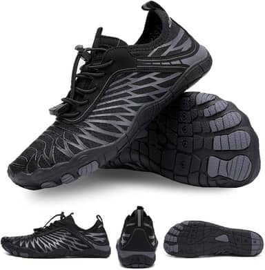 Sapatos de caminhada descalços para mulheres e homens, sapatos profissionais de caminhada e caminhada com bico largo, antiderrapante, leve e respirável