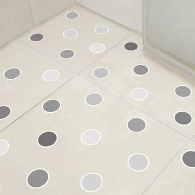 Adesivo Piso Banheiro Antiderrapante Bolinhas em Cinza 14un
