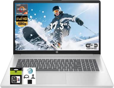 HP Laptop IPS FHD de 17,3 polegadas, AMD Ryzen 5 7520U (Beat i7-1255U) 8 GB DDR5 RAM 512 GB SSD, laptop para estudantes de negócios com Copilot AI Fast Charge Private Webcam Wifi6 Win11, com acessório