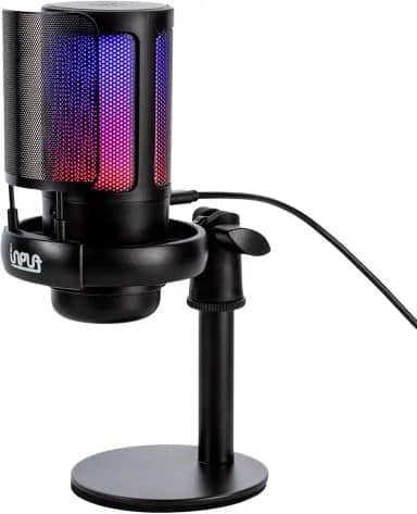 Microfone Condensador com RGB Led USB-C para Streaming e Jogos, Cabos & Plugs