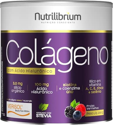 Colágeno Verisol com Ácido Hialurônico - 200G Frutas Vermelhas - Nutrilibrium