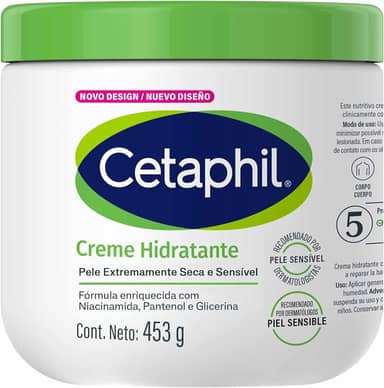 Creme Hidratante Corporal para Pele Seca e Sensível Cetaphil 453g - Hidratação 48h