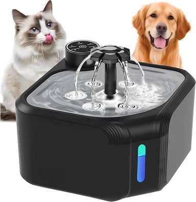 Bebedouro para Gatos e Cães, 2.8 L 304 Fonte Gato Inox Comedouros, Filtragem Automática, Torneira com Sensor Infravermelho, Sem Fio, Tipo-C Recarregável, Seguro e Antiderramamento, Silenciosa, Bivolt