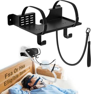 Suporte de parede CPAP compatível com ResMed AirSense 11 com suporte de mangueira CPAP de ângulo ajustável e gancho para tubo e máscara CPAP [Evite emaranhamento de mangueiras], suporte de suprimentos