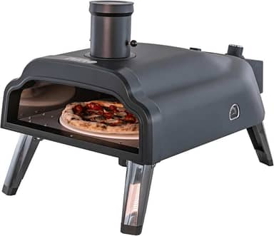 Forno de Pizza Nino a Gás ou Pellet com Pedra Redonda, Termômetro e Chaminé CFBM PO-350 RC GP