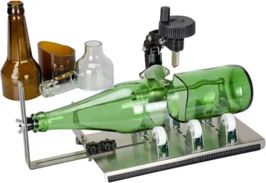 Cortador de garrafa de vidro, kit de corte de vidro atualizado para garrafas redondas e quadradas, ferramentas de artesanato DIY com acessórios completos para cortar cerveja, uísque, vinho,