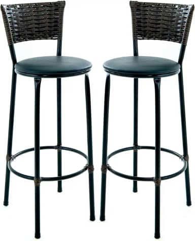 Kit 2 Banquetas Altas para Cozinha e Área Gourmet, Cor Argila (Preto)