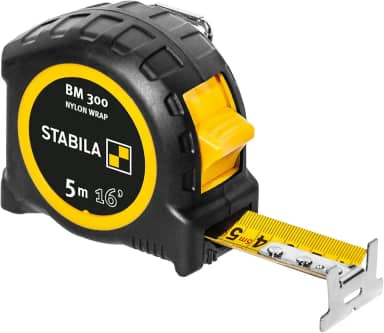 STABILA BM 300 Fita métrica de bolso (5 cm, BM300, 5 m), cor preta e amarela