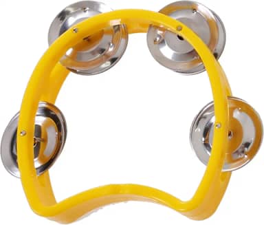 Pandeiro Infantil Meia Lua Pandeirola Profissional Colorido Para Criança Percussão Musical em ABS Instrumento de Mão Zaidan's (Amarelo)