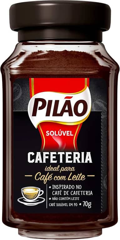 Café Solúvel em Pó Pilão Cafeteria Vidro 70g
