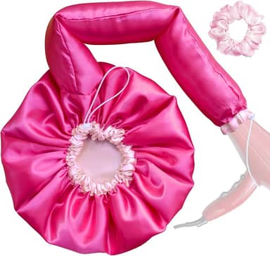 Touca Difusora Cetim Dupla Face Secadora Anti-frizz Seda (Pink/Rosa)