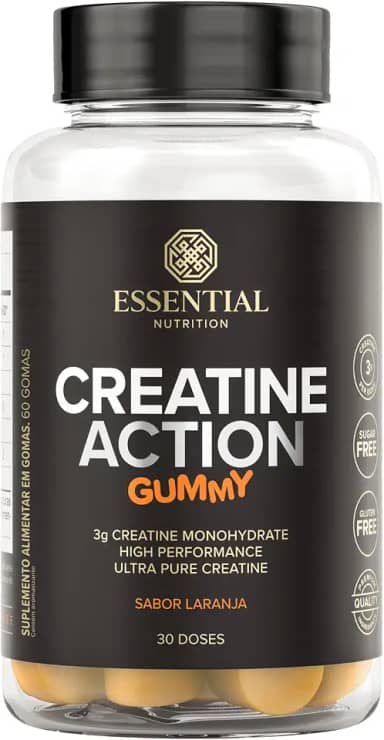 Creatina Creatine Action Gummy sabor Laranja - Essential Nutrition