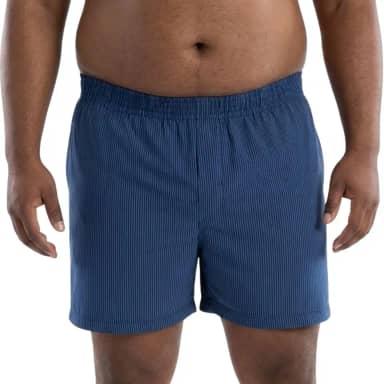 Cueca Samba-Canção Microfibra Risca de Giz Confortável Underwear Mash Masculina Adulto