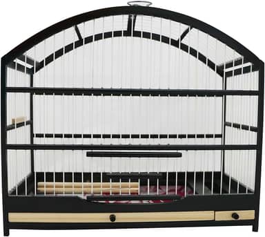 Gaiola Pequena Para Passarinho Em Madeira - Coleira/Coleiro/Coleirinha Preto