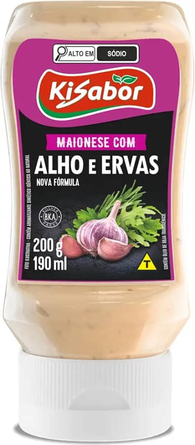 Maionese, Sabor Alho & Ervas, Kisabor, 200 Gramas