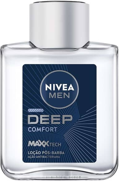 NIVEA MEN Loção Pós Barba Deep 100ml - Atua na recuperação da pele, ação antibacteriana, fórmula com carvão ativado, textura líquida