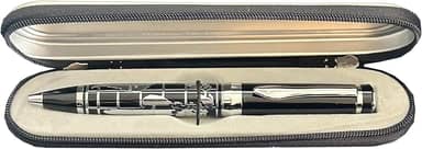 Design Gifts Caneta esferográfica executiva com mapa do mundo em caixa com zíper