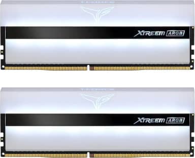 TEAMGROUP Memória RAM para jogos T-Force Xtreem ARGB 3600MHz CL18 16GB (2x8GB) PC4-28800 Dual Channel DDR4 DRAM Desktop (branco) - TF13D416G3600HC18JDC01