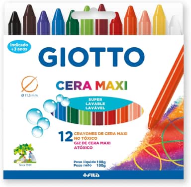GIOTTO Cera Maxi Giz Cera Estojo com 12 Cores
