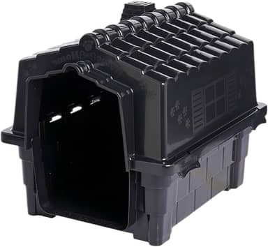 Casinha De Cachorro Plástica Pequeno e Medio Porte Casa Para Pet, Confortável, Desmontável Resistente Com Proteção UV, 8 saídas de ar e 4 pontos para saída de água, Tamanhos N1. N2. N3. (PRETO, N. 1)