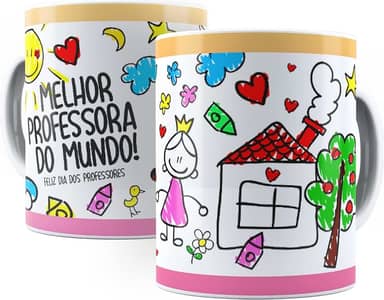 Caneca A Melhor Professora Do Mundo 325 Ml De Porcelana