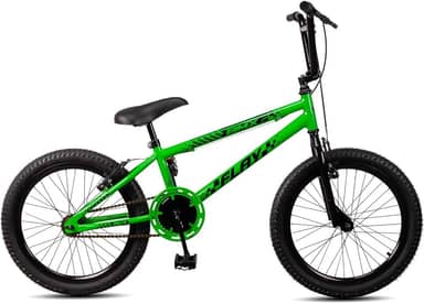 Bicicleta Aro 20 BMX Infantil Flay Aro Aero Freio V-Brake Menino 6, 7, 8, 9, 10 + anos - Verde
