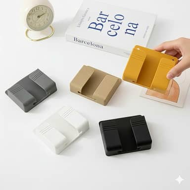 Suporte Prático Multiuso De Parede Para Celular Controle Remoto e Carregadores Fixação Autocolante Vem com Adesivo Porta Celular Para Carregar