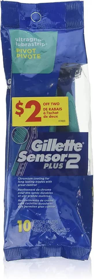 Gillette Navalha descartável masculina Sensor 2 Plus (contagem de 10)