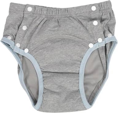 Fralda de pano reutilizável para adultos, lavável, à prova de vazamento, fraldas para idosos, cuidados com incontinência, roupa íntima, algodão, puro, tecido para incontinência, cinza, M