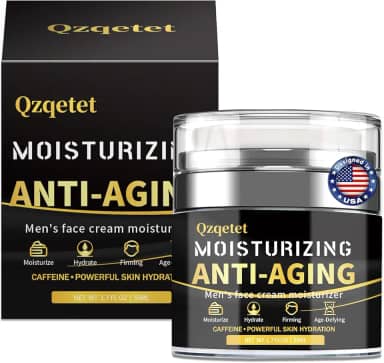 QZQETET Creme Facial Masculino, Creme Hidratante Antienvelhecimento, Loção Facial Masculina Com Colágeno, Retinol E Ácido Hialurônico, Cuidados Faciais Com A Pele Masculina - Dia E Noite - 1,7 Oz