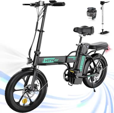 HITWAY Bicicleta elétrica para adultos, bicicleta elétrica com bateria removível de 36 V/12 Ah, bicicleta elétrica dobrável com pneu gordo de 36 V/12 Ah, bicicleta elétrica dobrável com motor de 500 W