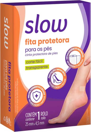 Fita Microporosa Protetora para os Pés, Rolo com 25mm x 4, 5m, Cor Transparente, Linha Slow, Lanossi