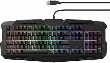 Teclado Gamer Mecânico RGB com Iluminação Ajustável, Teclas de Resposta Rápida, Layout ABNT2, Conexão USB com Fio, Atalhos Multimídia, Design Ergonômico Ideal para Jogos, Escritório, PC e Notebook