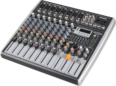 AMW L8 V3 Mesa de Som Analógica 8 Canais Avançada com Efx DSP Player Gravador Hi-Z e Low Cut