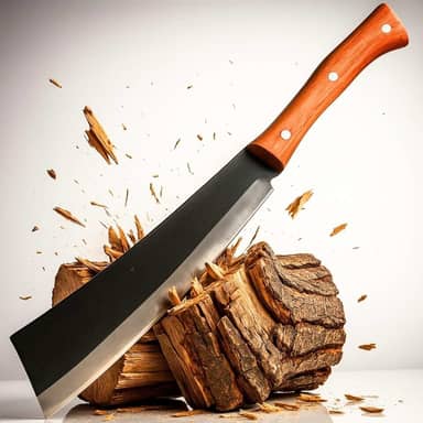 Facão de Mato Machete em Aço Inox Premium com Cabo de Madeira Ergonômico e Bainha – Resistente e Versátil para Camping, Pesca, Trilha, Roça, Caça e Atividades ao Ar Livre (Medeira, Cutelo Facão)