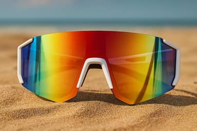 Óculos Esportivo Beach Tennis Ciclismo Pescaria Volei Praia Esqui Surf Lente Panoramica Proteção UV400 Espelhada Armação Em Acetato Unissex Branco Laranja