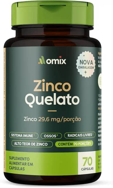 Zinco Quelato - 70 cápsulas - Omix