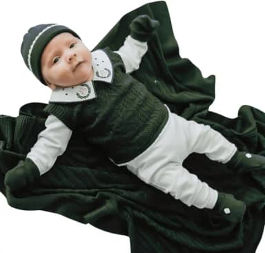 Kit Saída Maternidade Completa Menino Menina 7 Peças Tamanho RN (Verde Escuro, RN (0-1M))